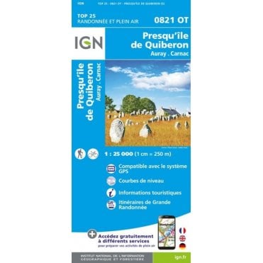 0821OT - Presqu'Ile de Quiberon / Auray / Carnac map