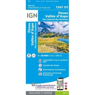 1547OT - Ossau / Vallée d'Aspe PNR des Pyrénées map
