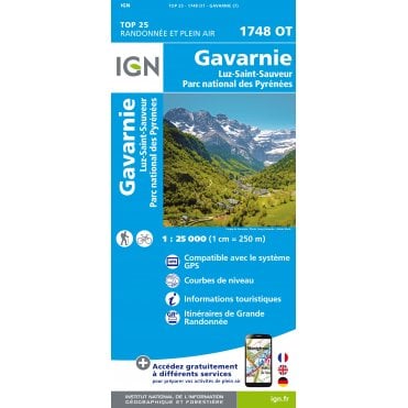 1748OT - Gavarnie / Luz-Saint-Sauveur / PNR des Pyrénées map