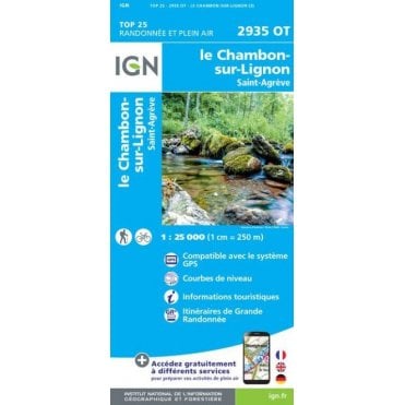 2935OT - Le Chambon-Sur-Lignon / St-Agrève map
