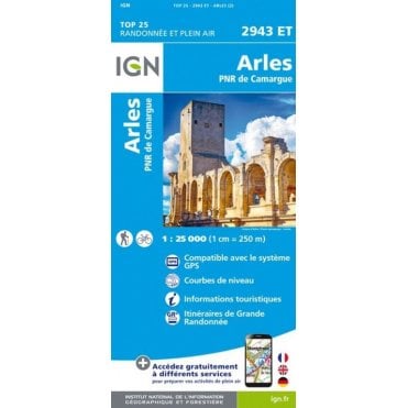 2943ET - Arles / PNR de Camargue map