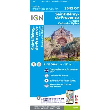 3042OT - St-Rémy-de-Provence / Tarascon / Chaîne des Alpilles map