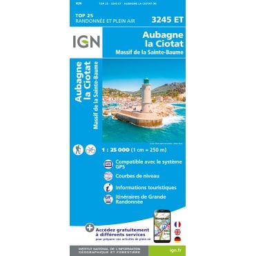 3245ET - Aubagne / La Ciotat / Massif de La Ste-Baume map