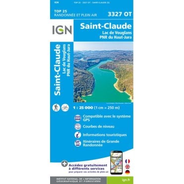 3327OT - Saint-Claude / Lac de Vouglans / PNR du Haut Jura map