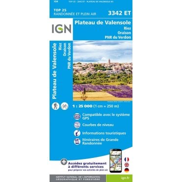 3342ET - Plateau de Valensole / Riez / Oraison / PNR du Verdon map