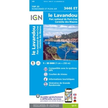 3446ET - Le Lavandou / PN de Port Cros / Corniche des Maures map