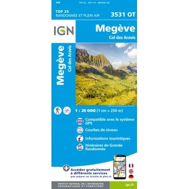 3531OT - Megève / Col des Aravis map