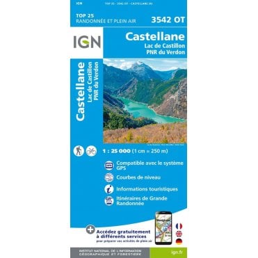 3542OT - Castellane / Lac de Castillon / PNR du Verdon map