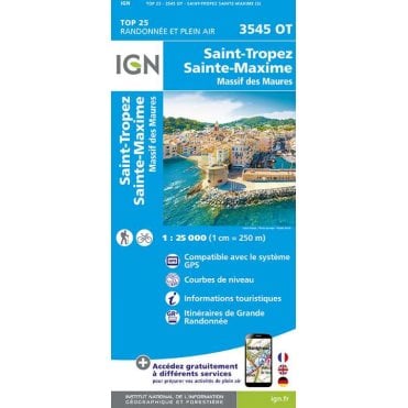3545OT - St-Tropez / Ste-Maxime / Massif des Maures map