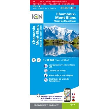 3630OTR - Chamonix / Massif du Mont Blanc (Waterproof) map