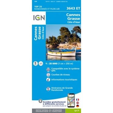 3643ET - Cannes / Grasse / Côte d'Azur map