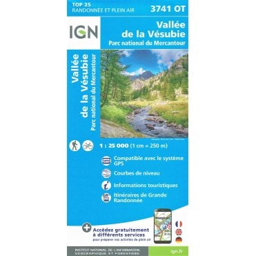 3741OT - Vallée de La Vésubie / PN du Mercantour map
