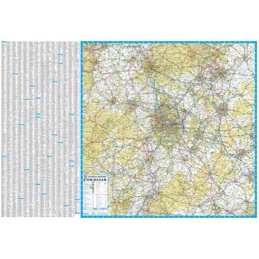 50 Miles around Birmingham Road Map