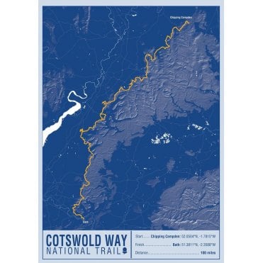 Cotswold Way National Trail Map Print