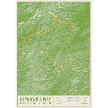 Glyndwr's Way National Trail Map Print