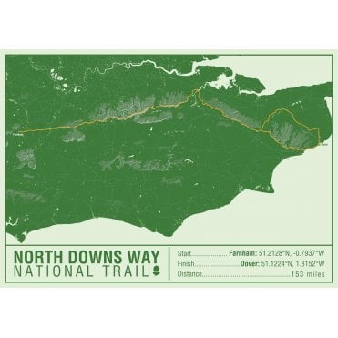 North Downs Way National Trail Map Print
