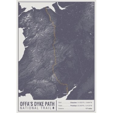 Offa's Dyke Path National Trail Map Print