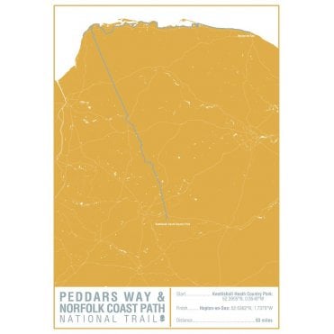 Peddars Way and Norfolk Coast Path National Trail Map Print