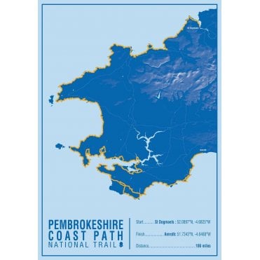 Pembrokeshire Coast Path National Trail Map Print
