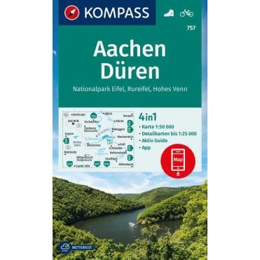 Aachen, Duren, Eifel National Park, Rureifel, Hautes Fagnes | Kompass hiking map 757