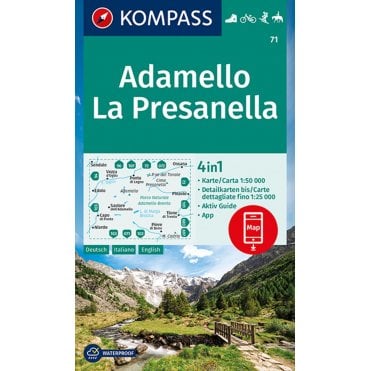 Adamello, the Presanella | Kompass hiking map 71