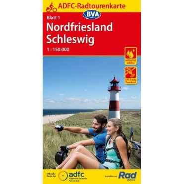 ADFC Cycle Tour Map 1: North Friesland - Schleswig