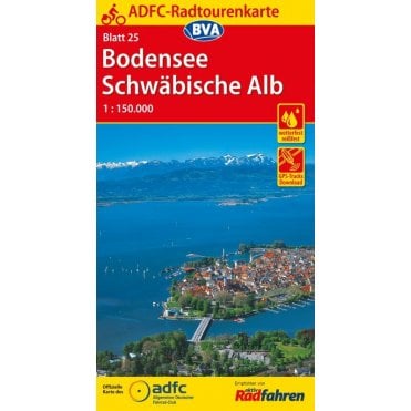 ADFC Cycle Tour Map 25: Lake Constance - Swabian Alb