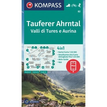 Ahrntal, Taufers and Ahrntal valleys | Kompass hiking map 82