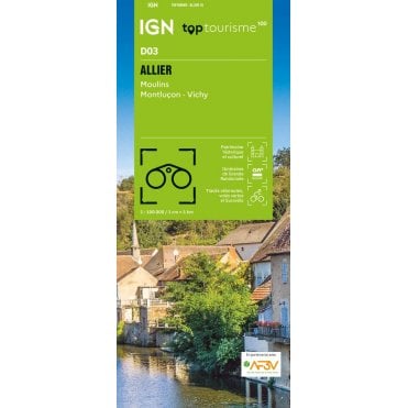 Allier Montluçon Moulins Vichy - IGN TOP100 map D03