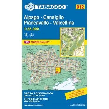 Alpago / Cansiglio / Piancavallo / Valcellina | Tabacco, map 012