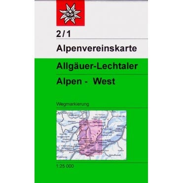 Alpenvereinskarte map 2/1: Allgäu and Lech Valley Alps - West (Hiking)