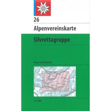 Alpenvereinskarte map 26: Silvrettagruppe (Paths and Ski)