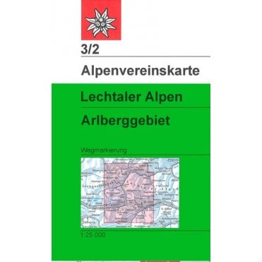 Alpenvereinskarte map 3/2: Lechtaler Alps - Arlberg region (Hiking)