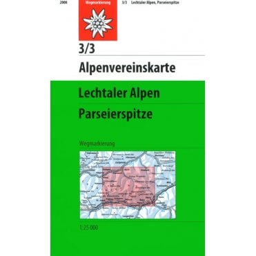 Alpenvereinskarte map 3/3: Aler lateral Alps - Parseierspitze (Hiking)