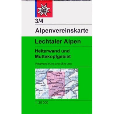 Alpenvereinskarte map 3/4: Lechtaler Alps - Heiterwand and Muttekopfgebiet (Hiking and Ski)