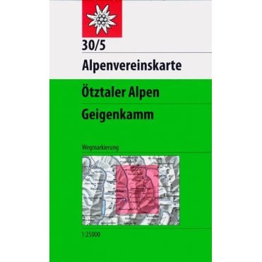 Alpenvereinskarte map 30/5: Oetztal Alps - Geigenkamm (Hiking)
