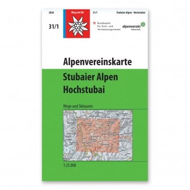 Alpenvereinskarte map 31/1: Stubai Alps - Hochstubai (Hiking and Ski)
