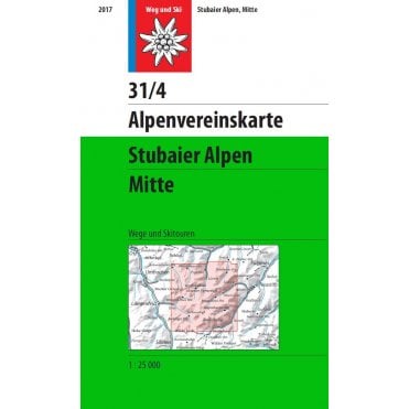 Alpenvereinskarte map 31/4: Stubai Alps - center (Hiking and Ski)
