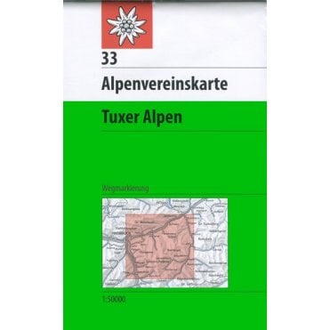 Alpenvereinskarte map 33: Tux Alps (Hiking)