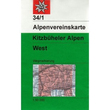 Alpenvereinskarte map 34/1: Kitzbühel Alps - West (Hiking)
