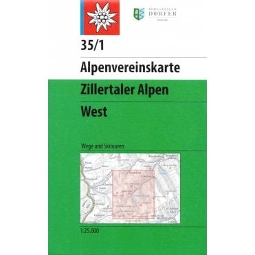Alpenvereinskarte map 35/1: Zillertal Alps - West (Hiking & Skiing)