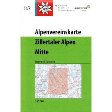 Alpenvereinskarte map 35/2: Zillertal Alps - centre (Hiking and skiing)