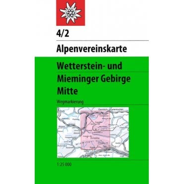 Alpenvereinskarte map 4/2: Wetterstein and - Mieminger Mountains, center (Hiking)