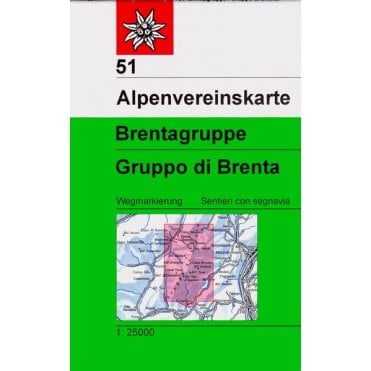 Alpenvereinskarte map 51: Brentagruppe - Western Group (Hiking)