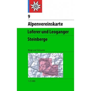 Alpenvereinskarte map 9: Loferer and Leoganger - Stone Mountain (Hiking and Ski)