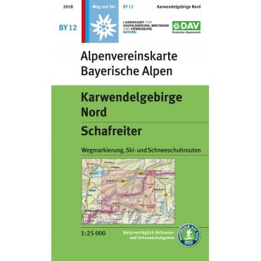 Alpenvereinskarte map BY12: Karwendelgebirge North - Schafreuter (Hiking, Ski and Snowshoe routes)