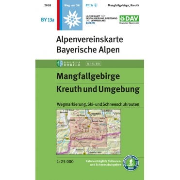 Alpenvereinskarte map BY13a: Mangfallgebirge - Kreuth and surroundings (Hiking, Ski and Snowshoe routes)