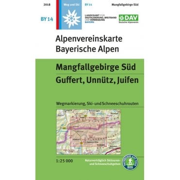 Alpenvereinskarte map BY14: Mangfallgebirge South / South - Guffert, Unnütz, Juifen (Hiking, Ski and Snowshoe routes)