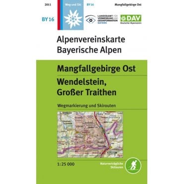 Alpenvereinskarte map BY16: Mangfallgebirge East / East - Wendelstein, Big Traithen (Hiking, Ski and Snowshoe routes)