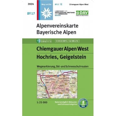 Alpenvereinskarte map BY17: Bavarian Alps West - Hochries, Geigelstein (Hiking and Ski)